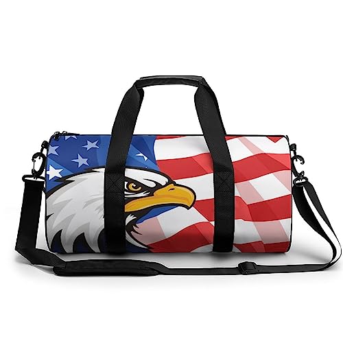 Sporttasche Amerikanische Flagge Reisetasche Weekender Schwimmtasche Gym Bag Trainingstasche Für Herren Damen 45x23x23cm von Wangsxing