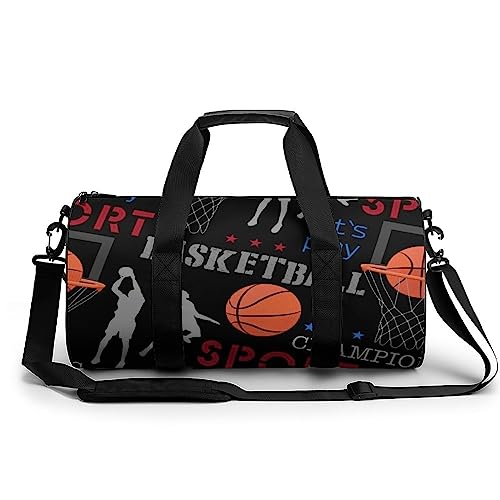 Sporttasche Basketball Reisetasche Weekender Schwimmtasche Gym Bag Trainingstasche Für Herren Damen 45x23x23cm von Wangsxing