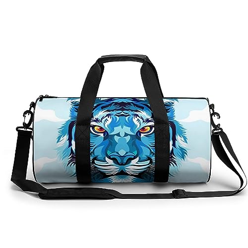 Sporttasche Blauer Tiger Reisetasche Weekender Schwimmtasche Gym Bag Trainingstasche Für Herren Damen 45x23x23cm von Wangsxing