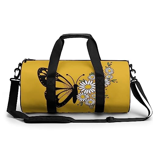 Sporttasche Blume Schmetterling Reisetasche Weekender Schwimmtasche Gym Bag Trainingstasche Für Herren Damen 45x23x23cm von Wangsxing