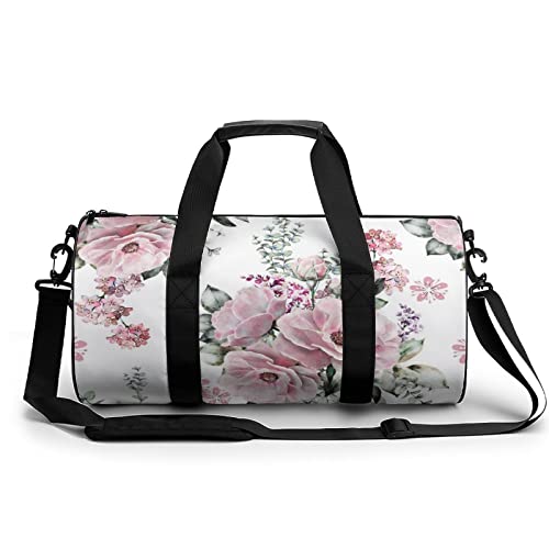 Sporttasche Blumen Rosa Reisetasche Weekender Schwimmtasche Gym Bag Trainingstasche Für Herren Damen 45x23x23cm von Wangsxing