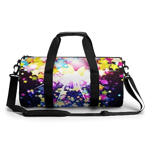 Sporttasche Bunte Sterne Reisetasche Weekender Schwimmtasche Gym Bag Trainingstasche Für Herren Damen 45x23x23cm von Wangsxing