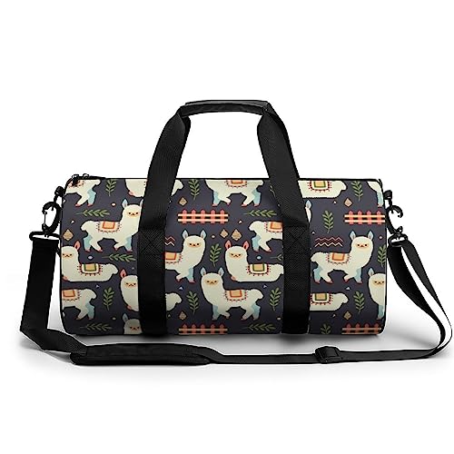 Sporttasche Cartoon Alpaka Reisetasche Weekender Schwimmtasche Gym Bag Trainingstasche Für Herren Damen 45x23x23cm von Wangsxing