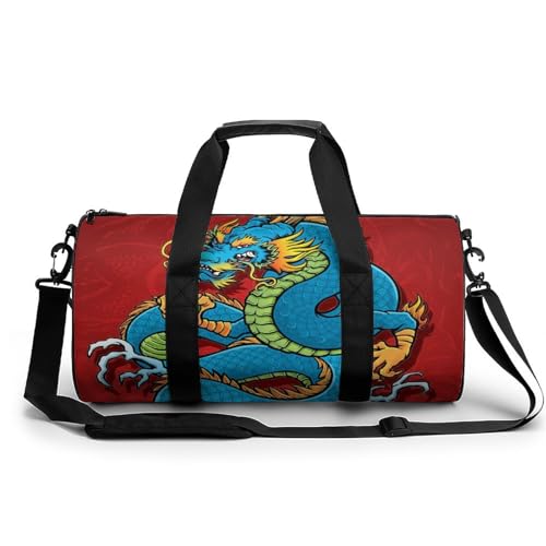 Sporttasche Chinesischer Drache Reisetasche Weekender Schwimmtasche Gym Bag Trainingstasche Für Herren Damen 45x23x23cm von Wangsxing