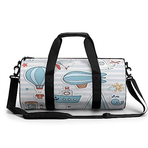 Sporttasche Dampfschiff Reisetasche Weekender Schwimmtasche Gym Bag Trainingstasche Für Herren Damen 45x23x23cm von Wangsxing