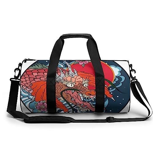 Sporttasche Drache Reisetasche Weekender Schwimmtasche Gym Bag Trainingstasche Für Herren Damen 45x23x23cm von Wangsxing