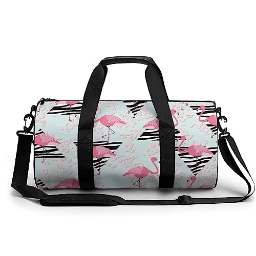 Sporttasche Dreieckiger Flamingo Reisetasche Weekender Schwimmtasche Gym Bag Trainingstasche Für Herren Damen 45x23x23cm von Wangsxing