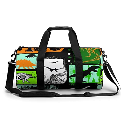 Sporttasche Farbe Dinosaurier Reisetasche Weekender Schwimmtasche Gym Bag Trainingstasche Für Herren Damen 45x23x23cm von Wangsxing