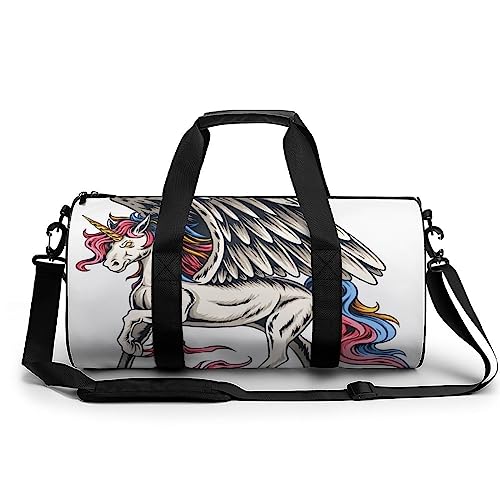 Sporttasche Fliegendes Einhorn Reisetasche Weekender Schwimmtasche Gym Bag Trainingstasche Für Herren Damen 45x23x23cm von Wangsxing