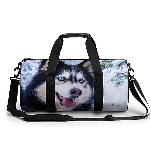 Sporttasche Husky Reisetasche Weekender Schwimmtasche Gym Bag Trainingstasche Für Herren Damen 45x23x23cm von Wangsxing