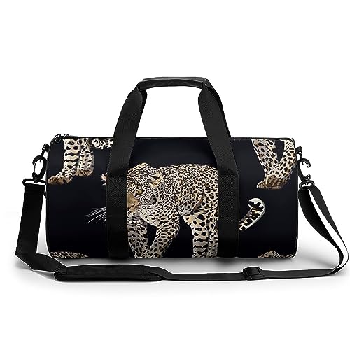 Sporttasche Leopard Reisetasche Weekender Schwimmtasche Gym Bag Trainingstasche Für Herren Damen 45x23x23cm von Wangsxing