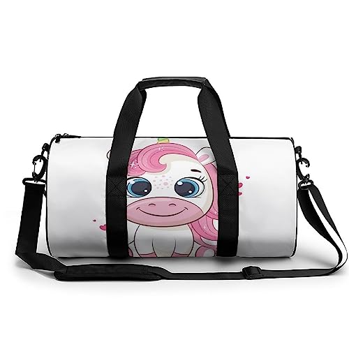 Sporttasche Niedliches Einhorn Reisetasche Weekender Schwimmtasche Gym Bag Trainingstasche Für Herren Damen 45x23x23cm von Wangsxing