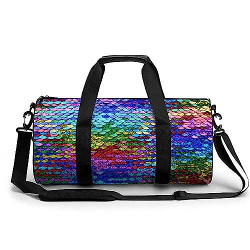 Sporttasche Pailletten Farbe Reisetasche Weekender Schwimmtasche Gym Bag Trainingstasche Für Herren Damen 45x23x23cm von Wangsxing