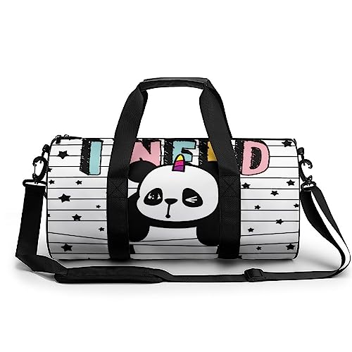 Sporttasche Panda Einhorn Reisetasche Weekender Schwimmtasche Gym Bag Trainingstasche Für Herren Damen 45x23x23cm von Wangsxing