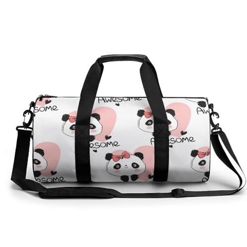 Sporttasche Pandabär Reisetasche Weekender Schwimmtasche Gym Bag Trainingstasche Für Herren Damen 45x23x23cm von Wangsxing