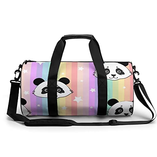 Sporttasche Regenbogen Panda Reisetasche Weekender Schwimmtasche Gym Bag Trainingstasche Für Herren Damen 45x23x23cm von Wangsxing