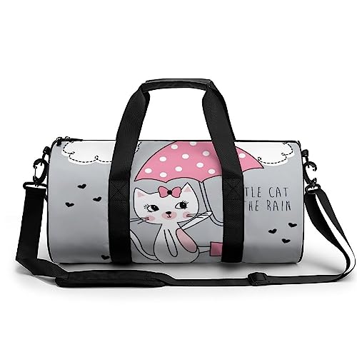 Sporttasche Regenschirm Katze Reisetasche Weekender Schwimmtasche Gym Bag Trainingstasche Für Herren Damen 45x23x23cm von Wangsxing