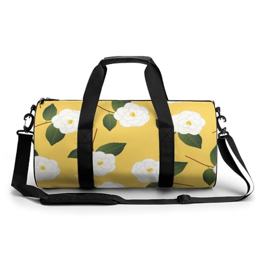 Sporttasche Weiße Blumen Reisetasche Weekender Schwimmtasche Gym Bag Trainingstasche Für Herren Damen 45x23x23cm von Wangsxing