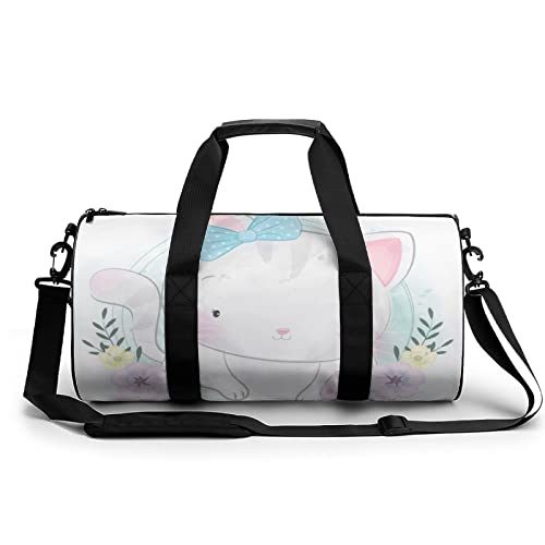 Sporttasche Weiße Katze Reisetasche Weekender Schwimmtasche Gym Bag Trainingstasche Für Herren Damen 45x23x23cm von Wangsxing