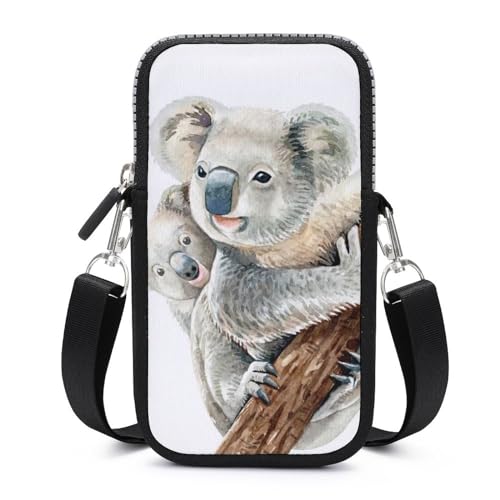Wangsxing Gemälde Koala Damen Handytasche Brieftasche Handy Crossbody Umhängetasche Schultertasche Geldbörse 17.5x10x2cm von Wangsxing
