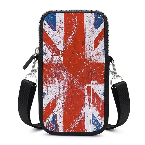 Wangsxing Union Jack Damen Handytasche Brieftasche Handy Crossbody Umhängetasche Schultertasche Geldbörse 17.5x10x2cm von Wangsxing