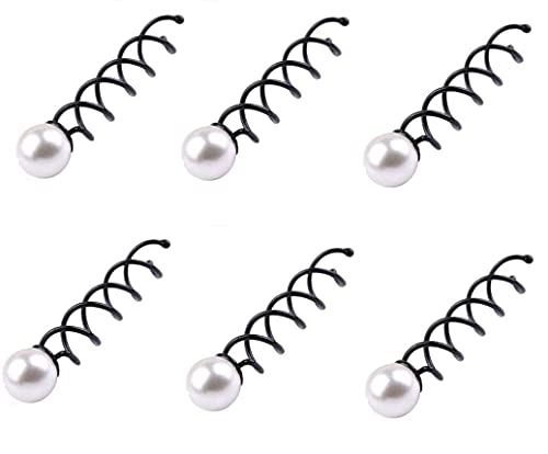 Wangxuemei Haarspangen mit Perlen, Spirale, Haarknoten, Spin-Schraube, für Frauen, Haarstyling-Werkzeuge, 10 Stück Wangxuemei Haarspangen mit Perlen, Spirale, Haarknoten, Spin-Schraube, für Frauen, Haarstyling-Werkzeuge, 10 Stück von Wangxuemei