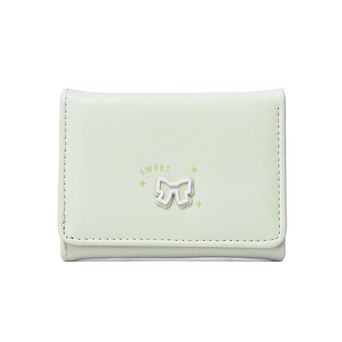 Waniki Geldbörse Damen Mit Bogenelement Geldbeutel Mädchen Klein im Kurzformat Portemonnaie PU Lede Portmonee Wallet for Women mit Die Farbe ist Sehr Schön Mehreren Fächern Geschenk für Frauen von Waniki