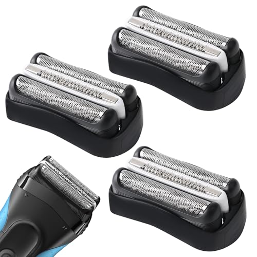 3 Stück 32B Scherkopf Serie 3, Elektrischer S3 Rasierkopf Kompatibel Mit Braun Series 3, S3 Scherkopf Ersatzklingen Folienkopf Zubehör für Series 3 3000s 3010s 3040s 3050cc 3070cc 3080s 3090cc von Waniyu