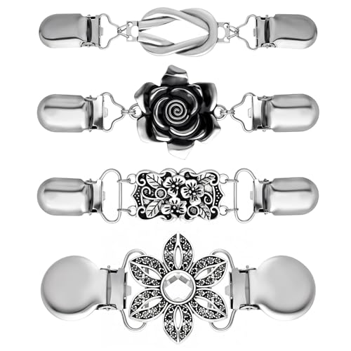 Wanmu 5 Stück Vintage Strickjacke Clips, Cardigan Clips Cardigan Pullover Clips Kleiderclips Schal Hemd Clips für Mädchen Frauen Kragen Umhang Mantel Jacke von Wanmu
