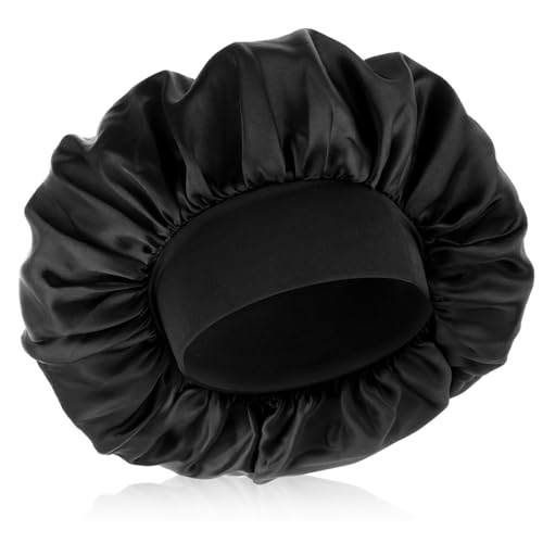 Wanmu Satin Haarhaube, Seidenhaube zum Schlafen Atmungsaktive Schlafhaube Verstellbare Satinhaube Kopfbedeckung für Damen und Mädchen von Wanmu