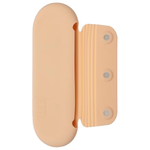 Wanmu Silikon-Make-up-Pinselhalter, 1 Stück, groß, tragbar, Reise-Kosmetiktasche mit Anti-Out-Magnetverschluss, faltbare Gesichtspinsel-Halterung für Frauen (gelb) von Wanmu