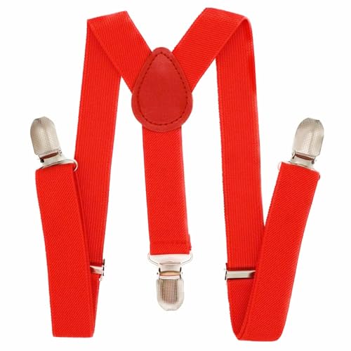 PlayCool Child Kids Suspenders - 1" Adjustable Y-Back Suspender for Boys & Girls - Red von WannGe