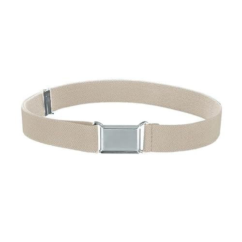 WannGe Kids Buckle Belt Kid Adjustable Elastic Belt Boy Stretch Belt for Children Boys Girls, Beige, Einheitsgröße von WannGe