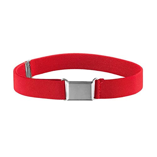 WannGe Kids Buckle Belt Kid Adjustable Elastic Belt Boy Stretch Belt for Children Boys Girls, Rot/Ausflug, einfarbig (Getaway Solids), Einheitsgröße von WannGe