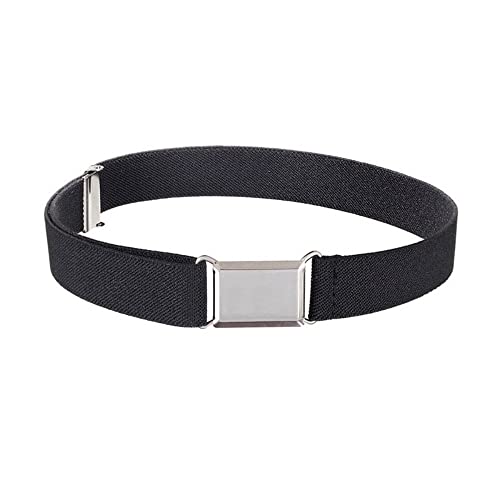 WannGe Kids Buckle Belt Kid Adjustable Elastic Belt Boy Stretch Belt for Children Boys Girls, Schwarz, Einheitsgröße von WannGe