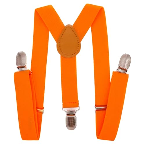 WannGe PlayCool Child Kids Suspenders - 1" Adjustable Y-Back Suspender for Boys & Girls - Orange von WannGe