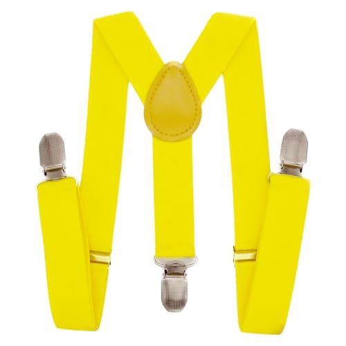 WannGe PlayCool Child Kids Suspenders - 1" Adjustable Y-Back Suspender for Boys & Girls - Yellow von WannGe