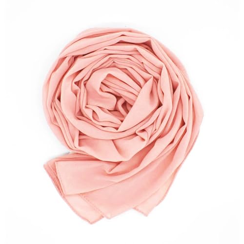 WANSSY® moderner Chiffonschal lang Schal Stola Tuch für Freizeit Hochzeit Abendkleid in verschiedenen Farben Größe L (Pfirsich) von WANSSY