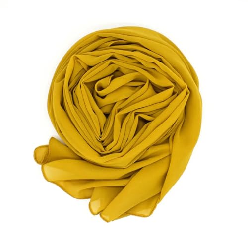 WANSSY® moderner Chiffonschal lang Schal Stola Tuch für Hochzeit Abendkleid in verschiedenen Farben Größe L (Curry) von WANSSY