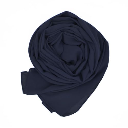 WANSSY® moderner Chiffonschal lang Schal Stola Tuch für Hochzeit Abendkleid in verschiedenen Farben Größe L (Dunkelblau) von WANSSY