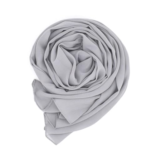WANSSY® moderner Chiffonschal lang Schal Stola Tuch für Hochzeit Abendkleid in verschiedenen Farben Größe L (Hellgrau) von WANSSY