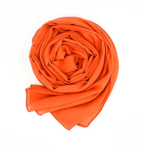 WANSSY® moderner Chiffonschal lang Schal Stola Tuch für Hochzeit Abendkleid in verschiedenen Farben Größe L (Orange) von WANSSY