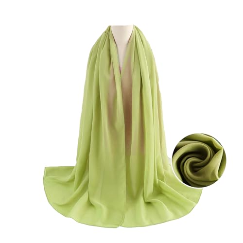 WANSSY® moderner Chiffonschal lang Schal Stola Tuch für Hochzeit Abendkleid in verschiedenen Farben Größe XXL (Grasgrün) von WANSSY