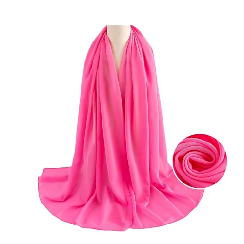 WANSSY® moderner Chiffonschal lang Schal Stola Tuch für Hochzeit Abendkleid in verschiedenen Farben Größe XXL (Magenta) von WANSSY