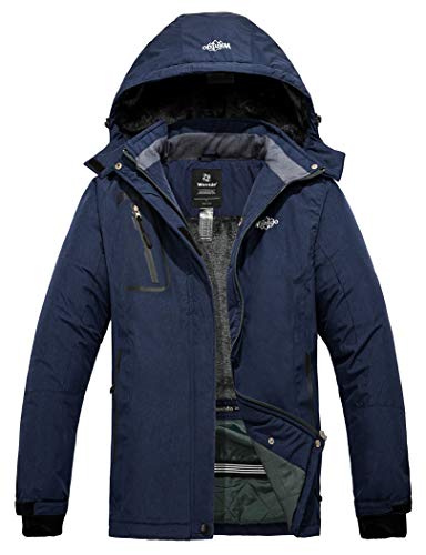 Wantdo Damen Berg Ski Jacke Wärmer Winter Fleece Mäntel Wasserdichter Atmungsaktive RegenMäntel Outdoor Kapuzen Windbreaker Jacken Enzianblau S von Wantdo