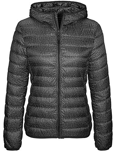 Wantdo Damen Daunenjacken Winter Winddichte Warm Mäntel Packable Leichte Jacken Isolierte Puffermäntel Outdoor Jacke Kapuze Slim Fit Jacken Grau M von Wantdo