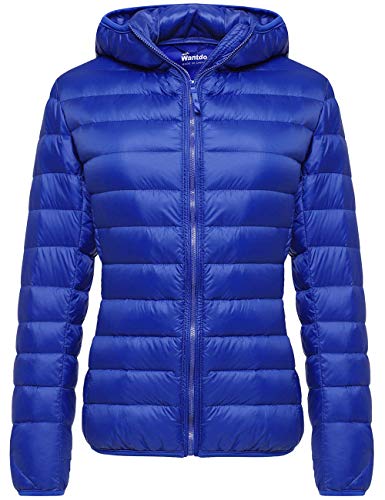Wantdo Damen Outdoor Berg Reisejacken Packbar Ultraleicht Mäntel Winter Warm Puffermäntel Quilted Gepolstert Mäntel Saphir Blau L von Wantdo