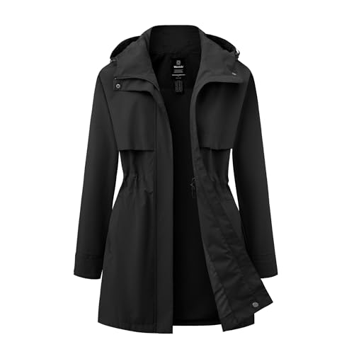 Wantdo Damen Regenmantel Wasserdicht Übergangsjacke Winddicht Leicht Regenjacke Frühling Lang Atmungsaktiv Wanderjacke Schwarz S Wantdo Damen Regenmantel Wasserdicht Übergangsjacke Winddicht Leicht Regenjacke Frühling Lang Atmungsaktiv Wanderjacke Schwarz S von Wantdo