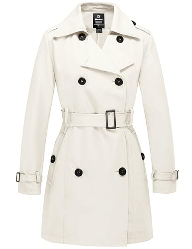 Wantdo Damen Trenchcoat Lang Mantel Frühling Winddicht Sommermantel Übergang Elegant Mäntel Frühlingsmantel Schulterklappen mit Gürtel Slim Fit Jacken Weiß 36 Wantdo Damen Trenchcoat Lang Mantel Frühling Winddicht Sommermantel Übergang Elegant Mäntel Frühlingsmantel Schulterklappen mit Gürtel Slim Fit Jacken Weiß 36 von Wantdo
