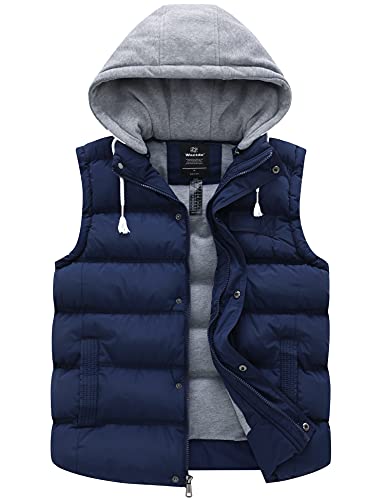 Wantdo Herren Gesteppte Gepolsterte Weste Polsterung Gilet Weste Puffer Winddichte Weste Leicht Softshell Weste Blau XL von Wantdo